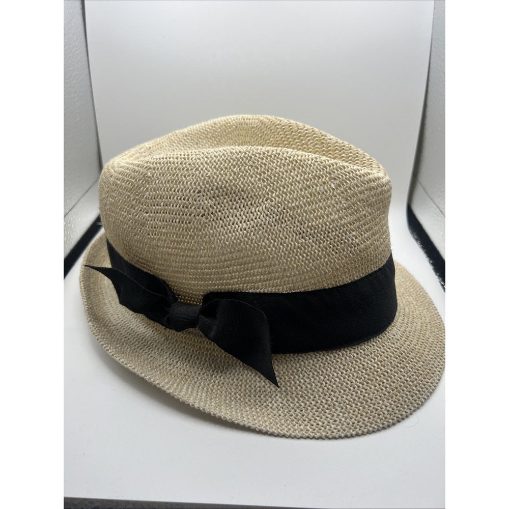 Women's One Size Pins And Needles Fedora Hat W/ Black Bow Deco